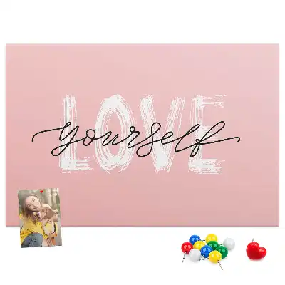 Memobord van kurk Slogan zelfliefde