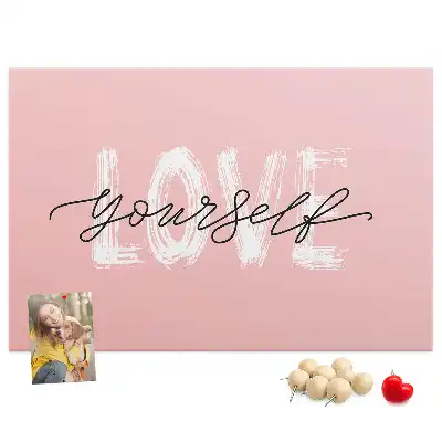 Memobord van kurk Slogan zelfliefde