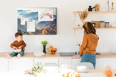 Memobord van kurk Berglandschap natuur