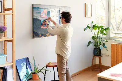 Memobord van kurk Berglandschap natuur