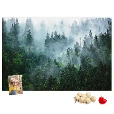 Kurk prikbord Mistig naaldbos