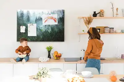 Kurk prikbord Mistig naaldbos