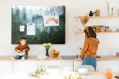 Kurk prikbord Mistig naaldbos