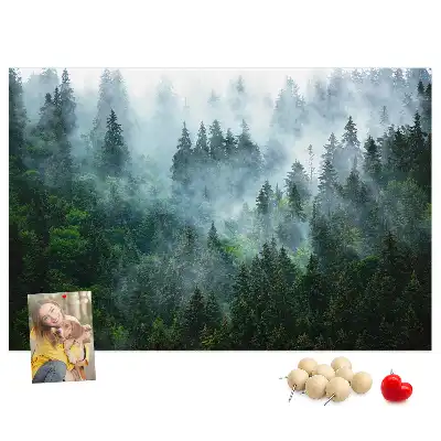 Kurk prikbord Mistig naaldbos