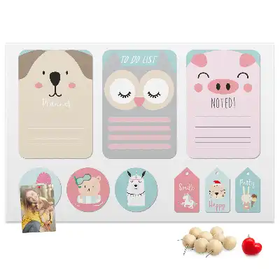 Memobord van kurk Gelukkige dieren