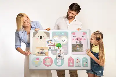 Memobord van kurk Gelukkige dieren
