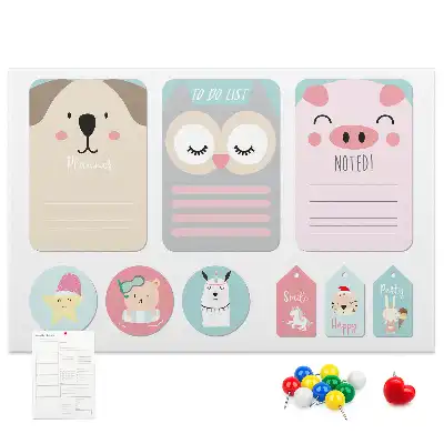 Memobord van kurk Gelukkige dieren