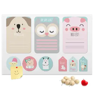 Memobord van kurk Gelukkige dieren
