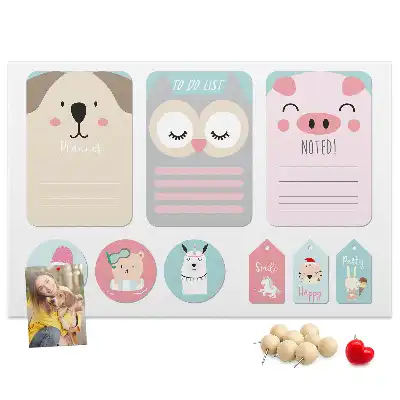 Memobord van kurk Gelukkige dieren