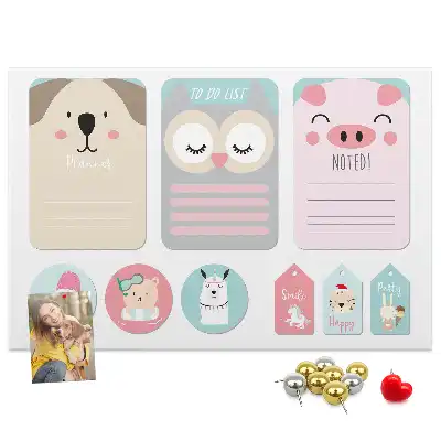 Memobord van kurk Gelukkige dieren