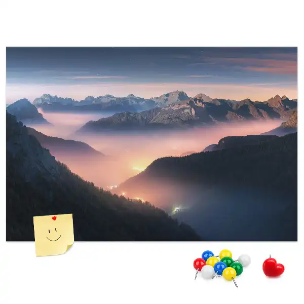 Kurk prikbord Bergtoppen landschap