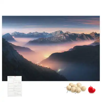 Kurk prikbord Bergtoppen landschap