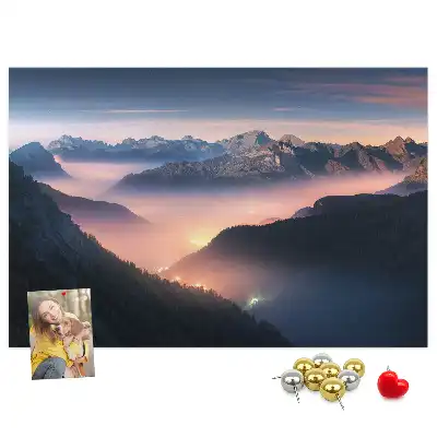 Kurk prikbord Bergtoppen landschap