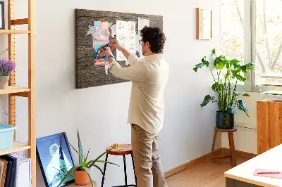 Memobord van kurk Wereldkaart op planken