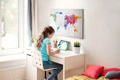 Kurk prikbord Aquarel wereldkaart