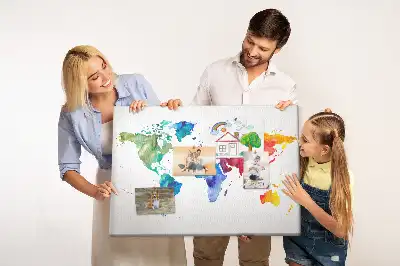 Kurk prikbord Aquarel wereldkaart