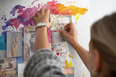 Kurk prikbord Aquarel wereldkaart