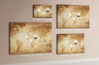 Memobord van kurk Verouderde continentenkaart