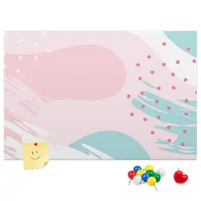 Memobord van kurk met abstract pastel design