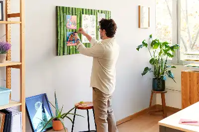 Memobord van kurk Bamboe muur