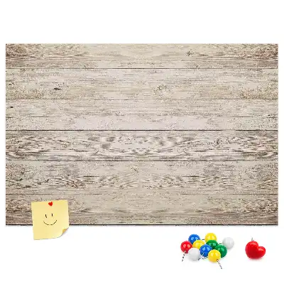 Memobord van kurk met houten panelen