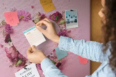 Memobord van kurk Hart van bloemen