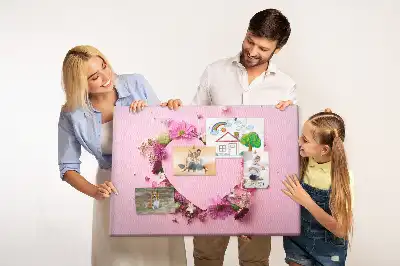 Memobord van kurk Hart van bloemen