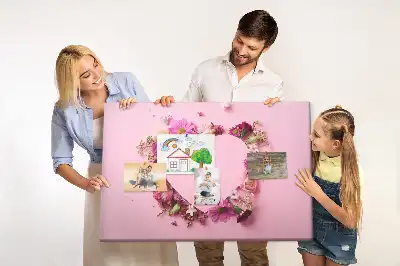 Memobord van kurk Hart van bloemen