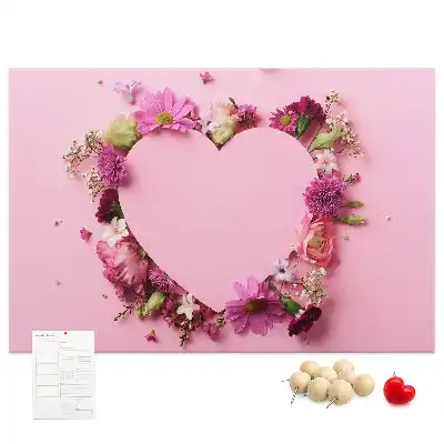 Memobord van kurk Hart van bloemen