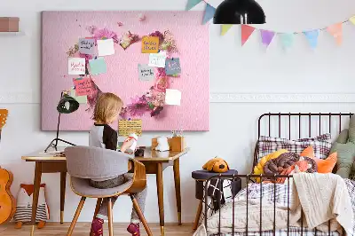 Memobord van kurk Hart van bloemen
