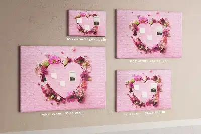 Memobord van kurk Hart van bloemen