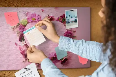 Memobord van kurk Hart van bloemen