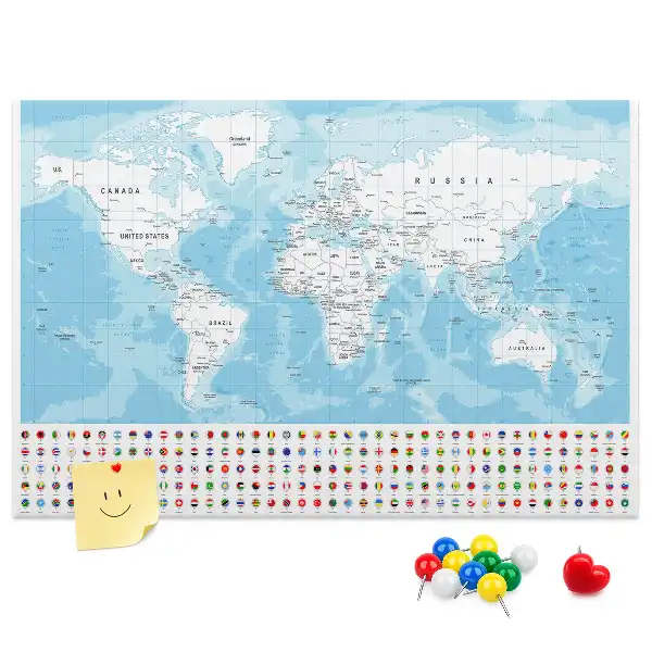 Kurk prikbord Illustratie continentenkaart