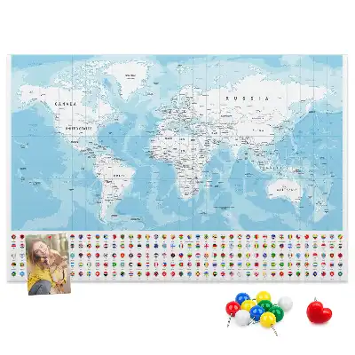 Kurk prikbord Illustratie continentenkaart