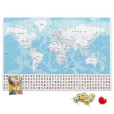 Kurk prikbord Illustratie continentenkaart