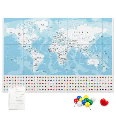 Kurk prikbord Illustratie continentenkaart