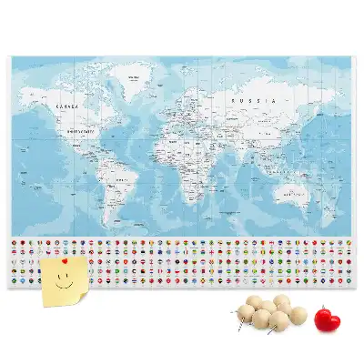 Kurk prikbord Illustratie continentenkaart