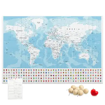 Kurk prikbord Illustratie continentenkaart
