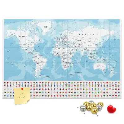 Kurk prikbord Illustratie continentenkaart
