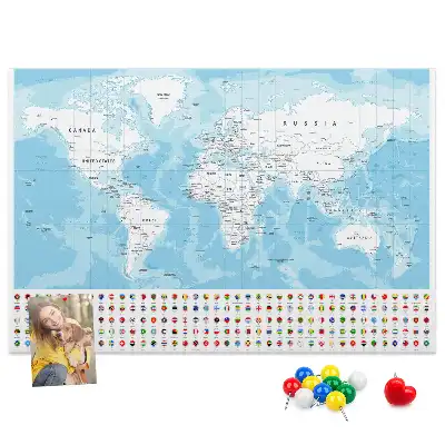 Kurk prikbord Illustratie continentenkaart