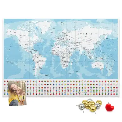 Kurk prikbord Illustratie continentenkaart