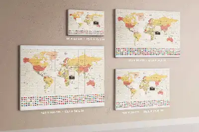 Memobord van kurk Ontwerp van een wereldkaart