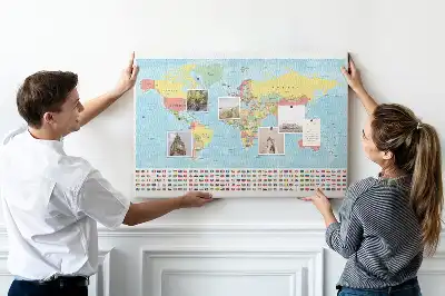 Kurk prikbord Geografie wereldkaart