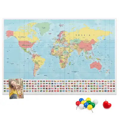 Kurk prikbord Geografie wereldkaart