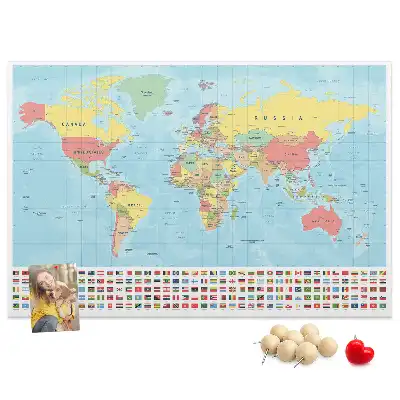 Kurk prikbord Geografie wereldkaart
