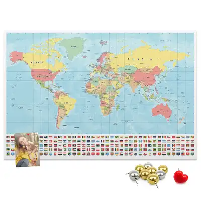 Kurk prikbord Geografie wereldkaart