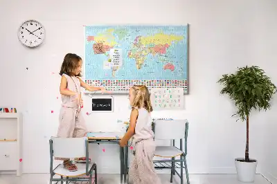 Kurk prikbord Geografie wereldkaart