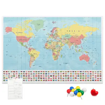 Kurk prikbord Geografie wereldkaart