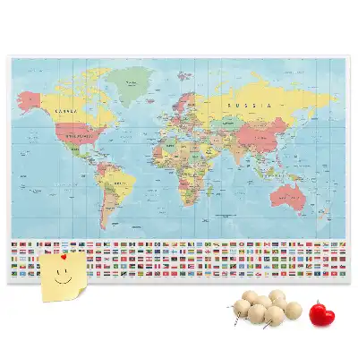 Kurk prikbord Geografie wereldkaart