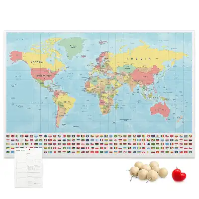 Kurk prikbord Geografie wereldkaart